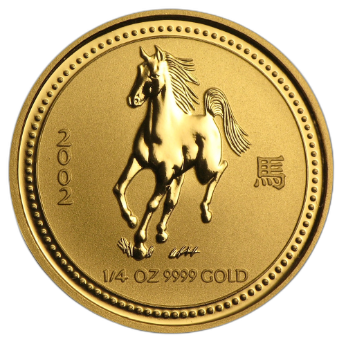 1/4 Troy ounce gouden munt Lunar 2002 voorkant