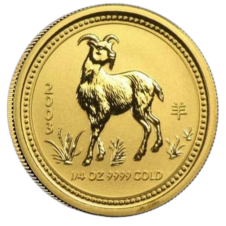1/4 Troy ounce gold coin Lunar 2003 front