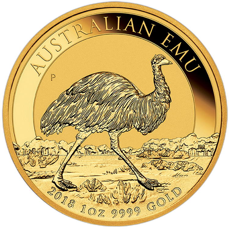1 Troy ounce gouden munt Emoe 2018 voorkant