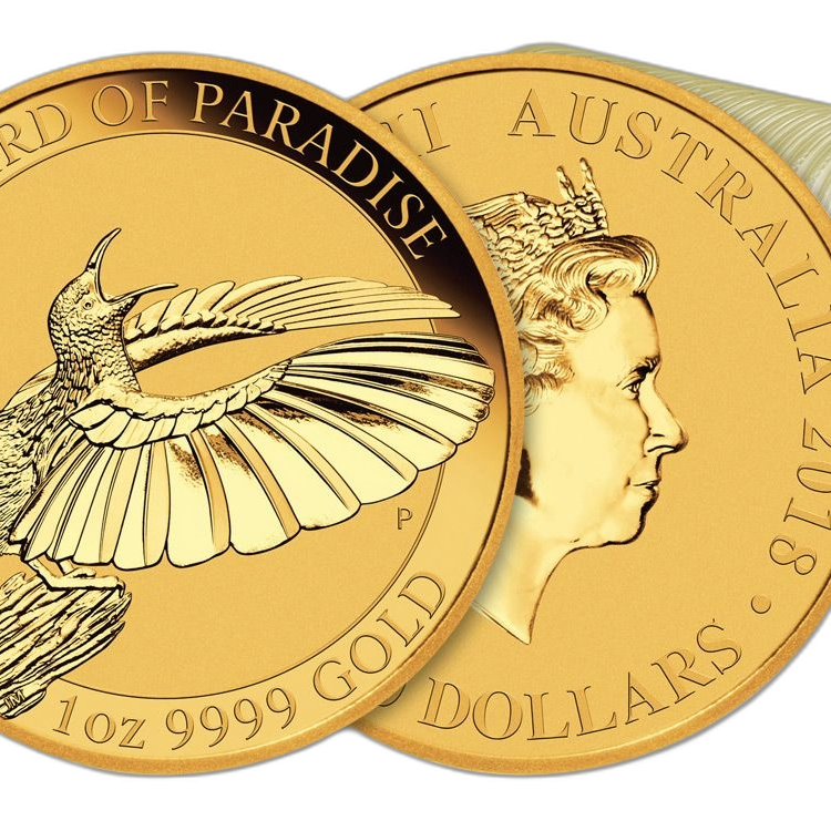 1 Troy ounce gouden munt Birds of Paradise 2018 front