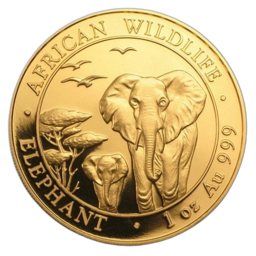 1 Troy ounce gouden munt Somalische Olifant 2017 front