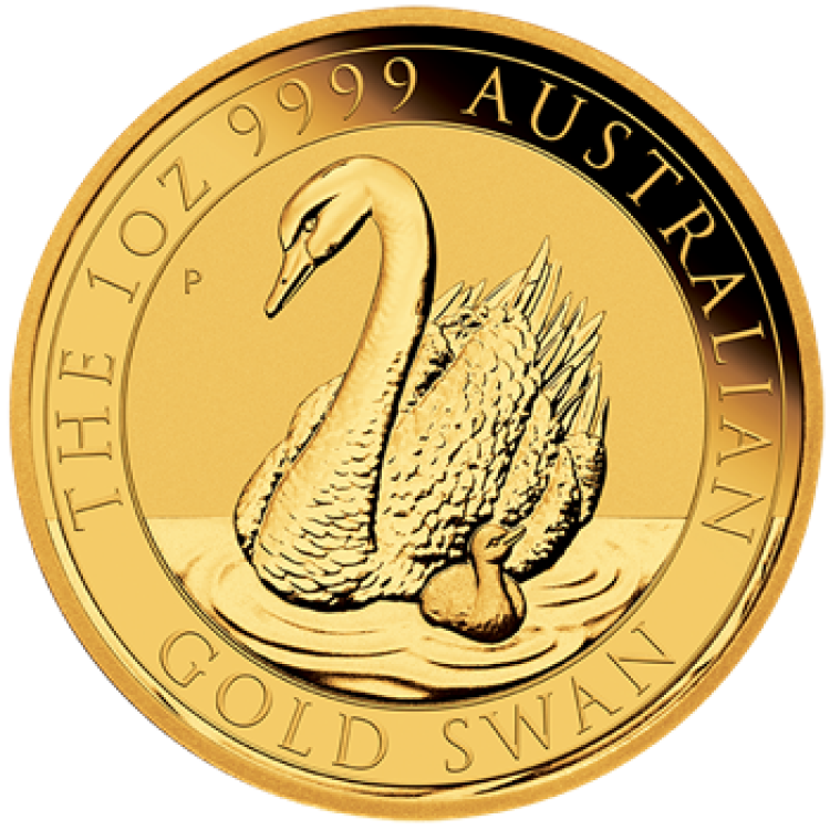 1 Troy ounce gold coin Australian Swan 2018 front