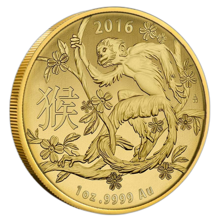1 Troy ounce gouden munt China Lunar 2016 voorkant