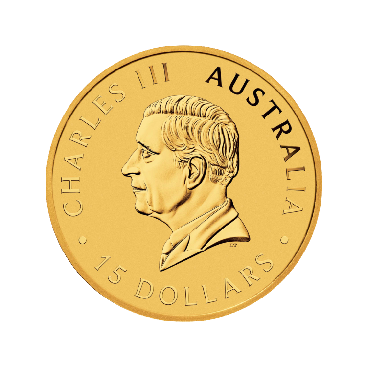 1/10 troy ounce gouden Kookaburra munt 2025 | 35th Anniversary achterkant