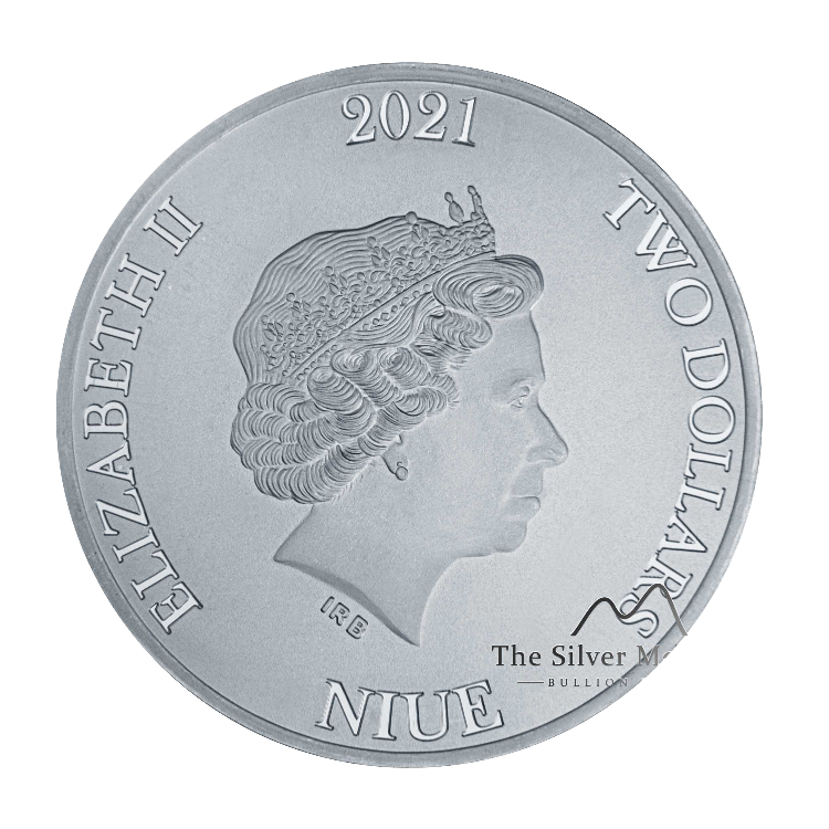 1 troy ounce silver coin Bitcoin 2021 back