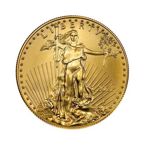 1 troy ounce gouden American Eagle 2021 voorkant