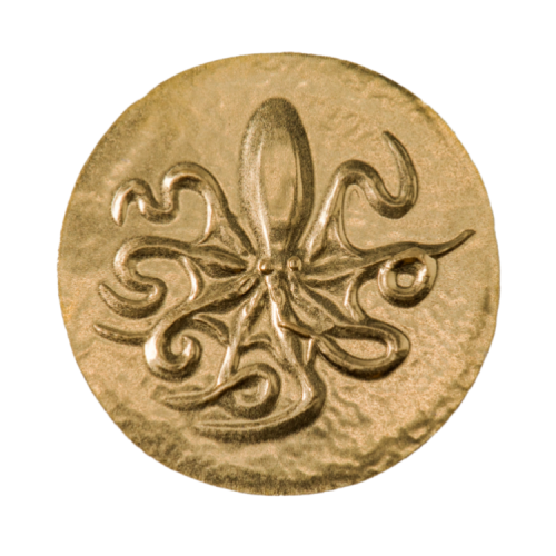 0.5 gram gouden munt Octopus, Syracus 2022 voorkant