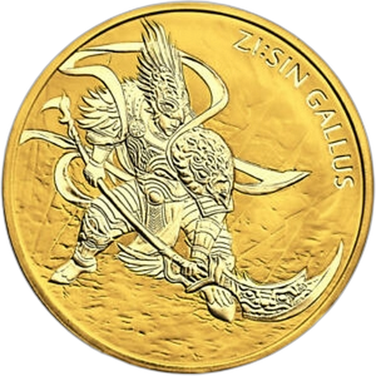 1 Troy ounce gouden munt Gallus 2017 voorkant