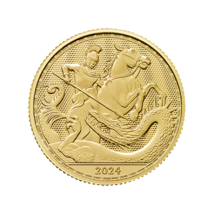 Gouden St. George and the Dragon munt