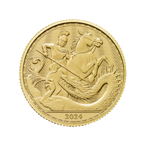 Gold St. George and the Dragon coin