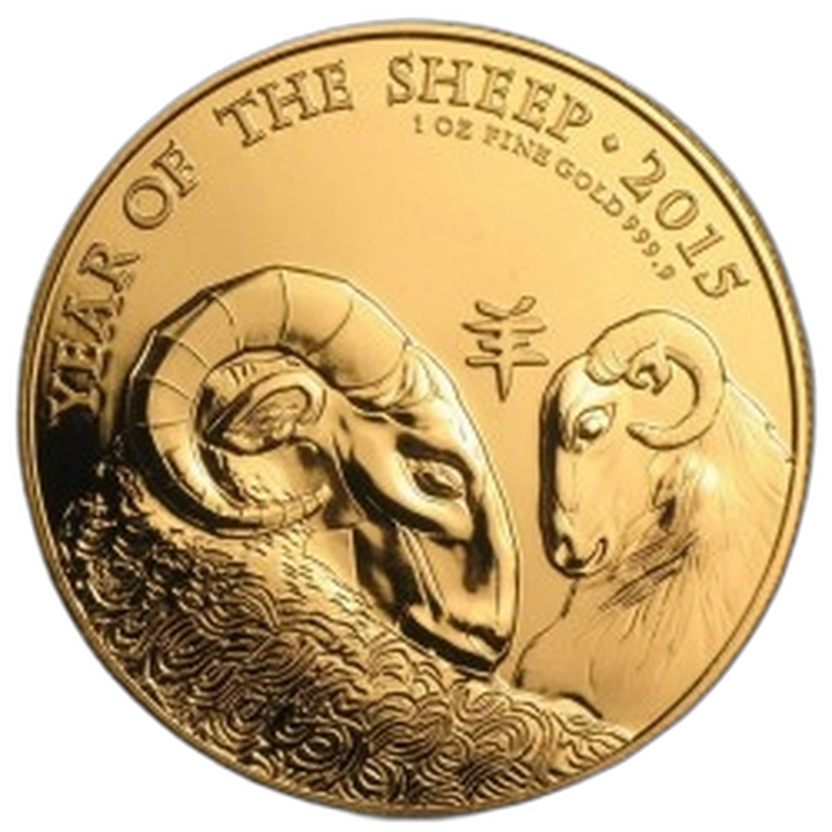 1 Troy ounce gouden munt UK Lunar 2015 front