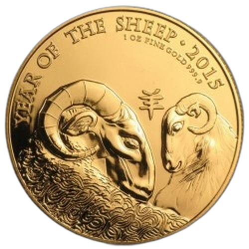 1 Troy ounce gouden munt UK Lunar 2015 front