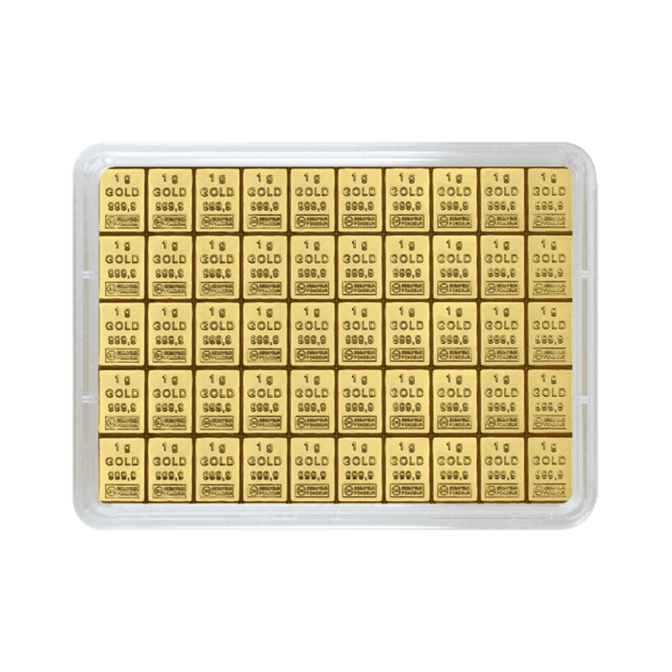 50x 1 gram gouden Combibar