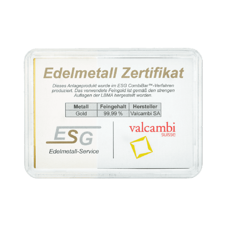 Certificaat gouden Comibar