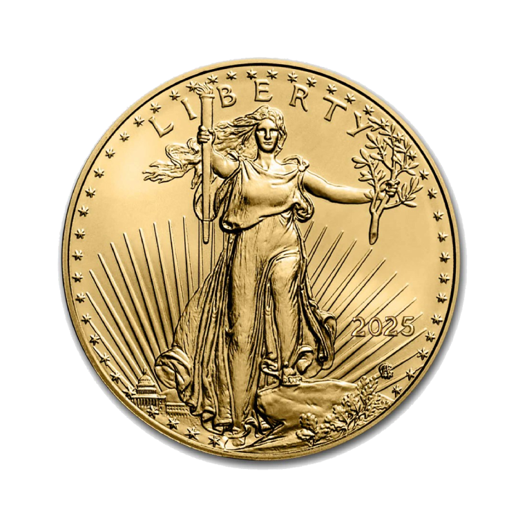 1/2 oz gouden American Eagle munt achterkant
