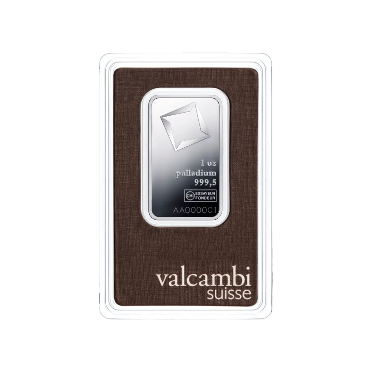 1 oz Valcambi Palladium bar