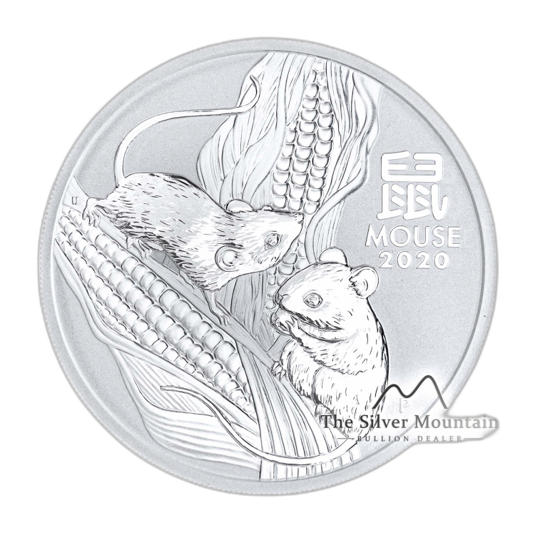 Zilveren Lunar munt jaar van de muis - 5 troy ounce 2020 - Lunar III serie voorkant
