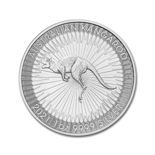 Voorkant 1 troy ounce zilveren Kangaroo munt