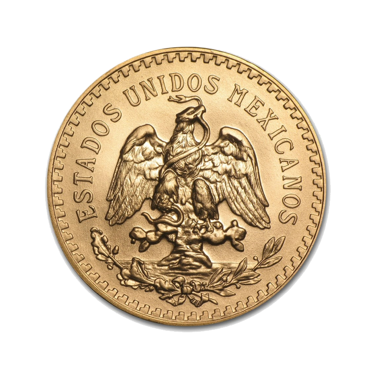 Gouden 50 pesos munt Mexico achterkant