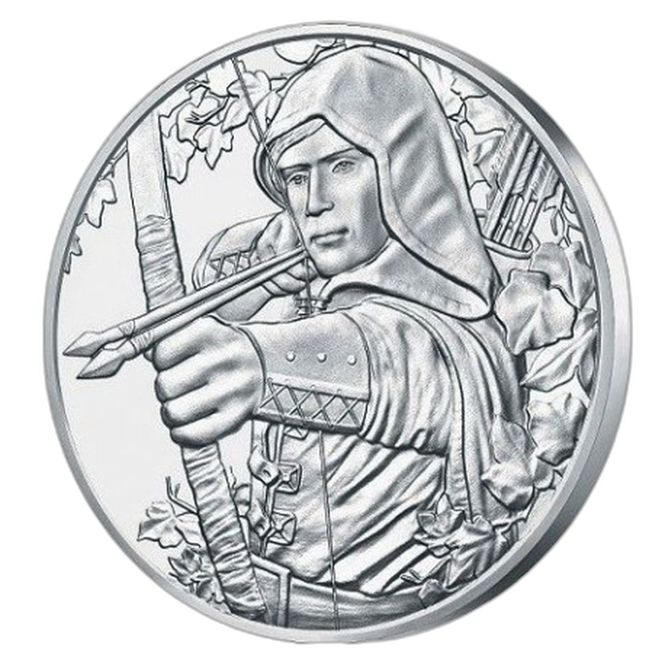1 Troy ounce silver coin Robin Hood front