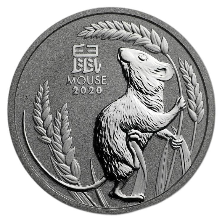 1 Troy ounce platina munt Lunar 2020 voorkant