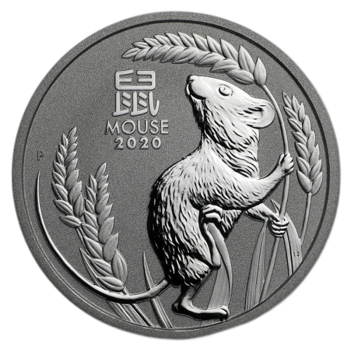 1 Troy ounce platina munt Lunar 2020 voorkant