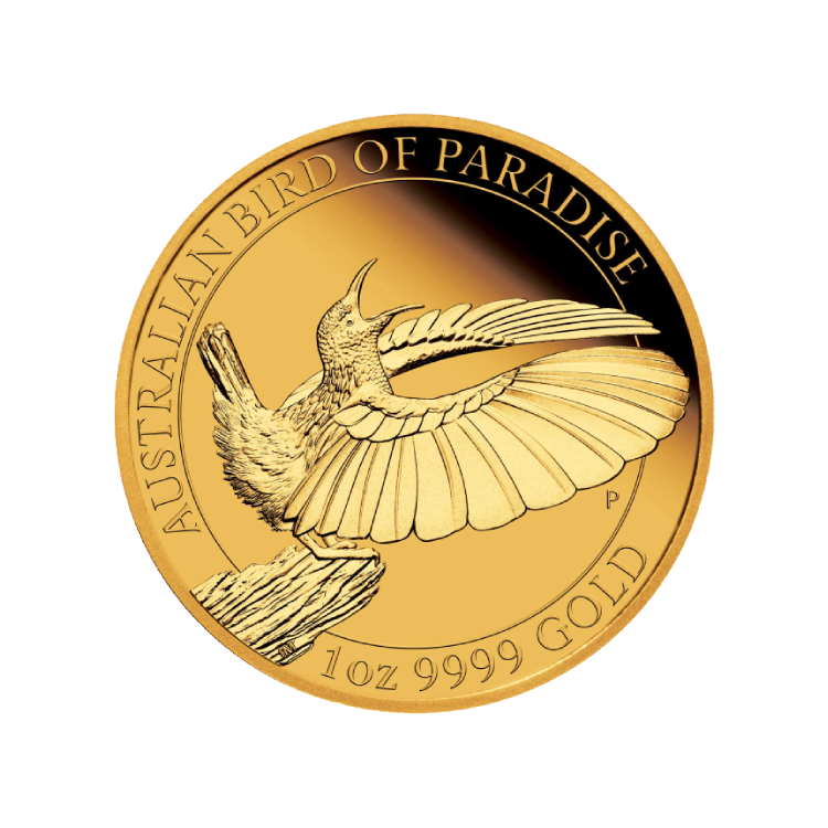 1 troy ounce gold Bird of Paradise proof coin back