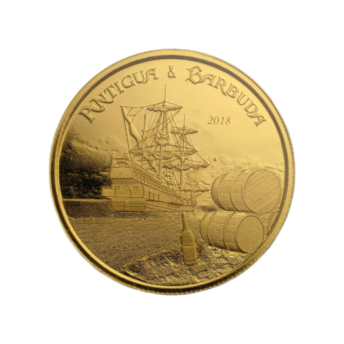 1 troy ounce gouden Antigua & Barbuda munt voorkant