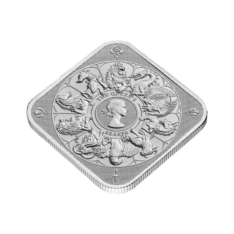 1 troy ounce Queen's Beast Completer zilverbaar perspectief 1