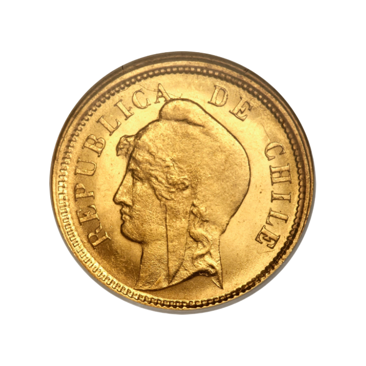 Gold 10 Pesos Chile 1895 front