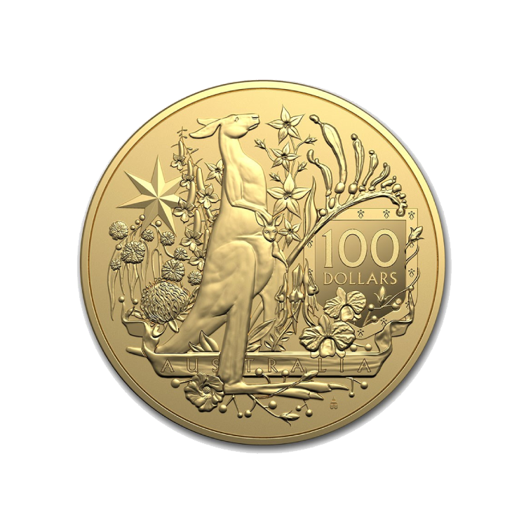 1 troy ounce gouden Coat of Arms Kangaroo 2021 voorkant