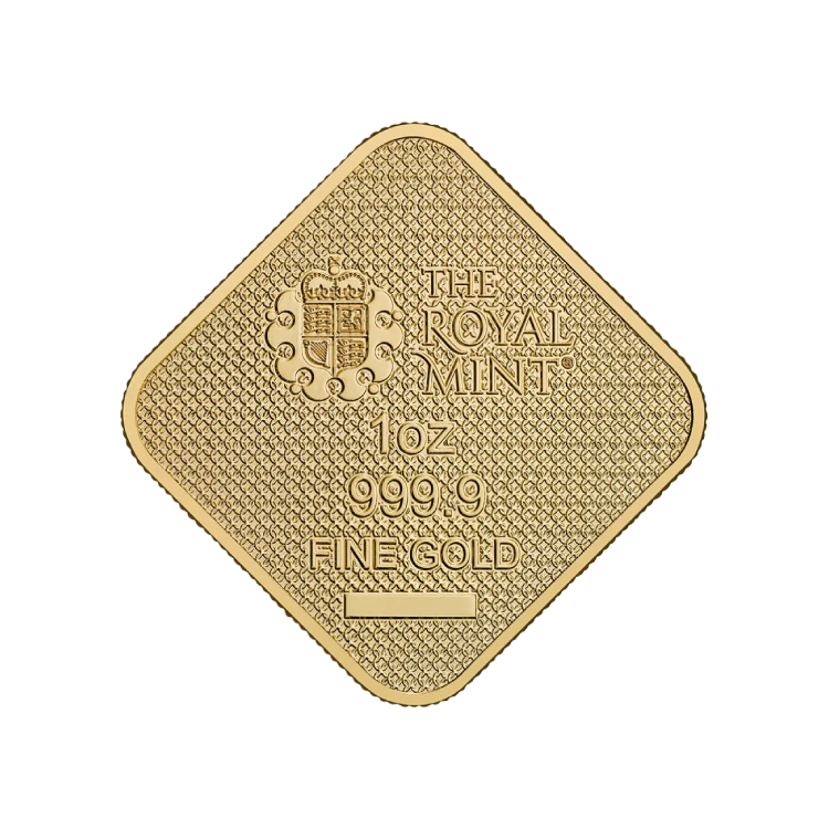 1 troy ounce Queen's Beast Completer goudbaar achterkant