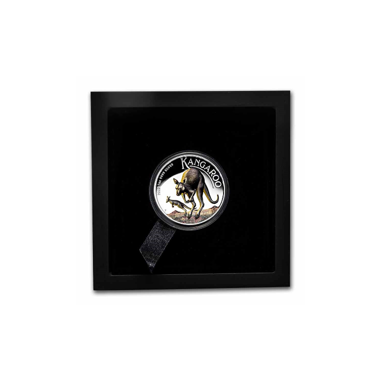 1 troy ounce zilveren Kangaroo Colorized Proof (High Relief) perspectief 1