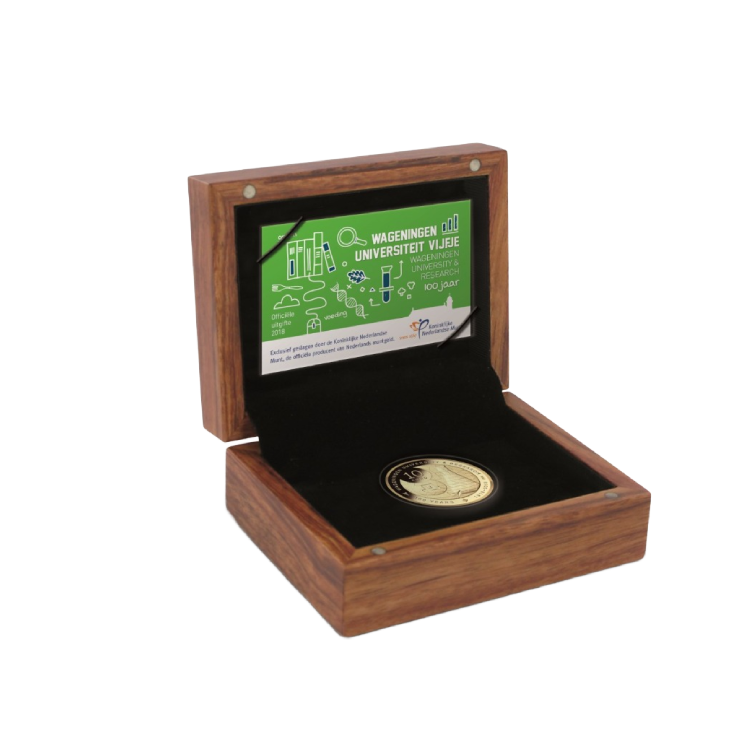 "100 jaar Wageningen Universiteit" 10 Euro Goud Proof voorkant
