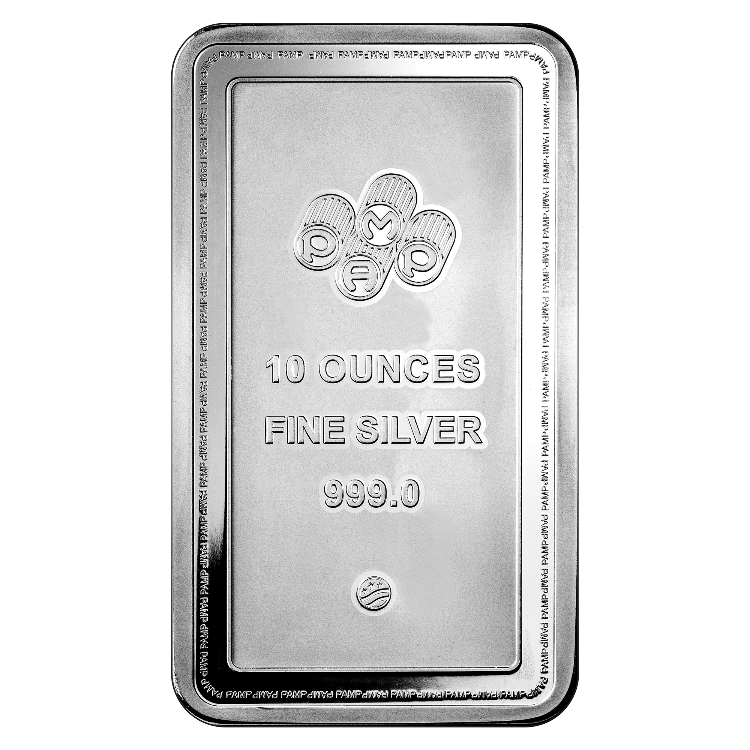 10 troy ounce zilverbaar PAMP Suisse Lady Of Liberty achterkant