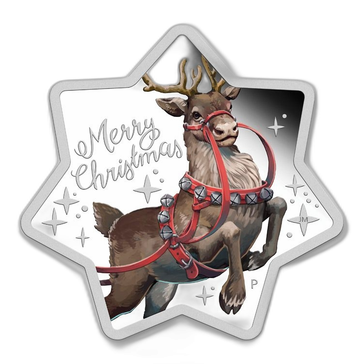 1 Troy ounce zilveren munt Kerst Stervorm 2019 front