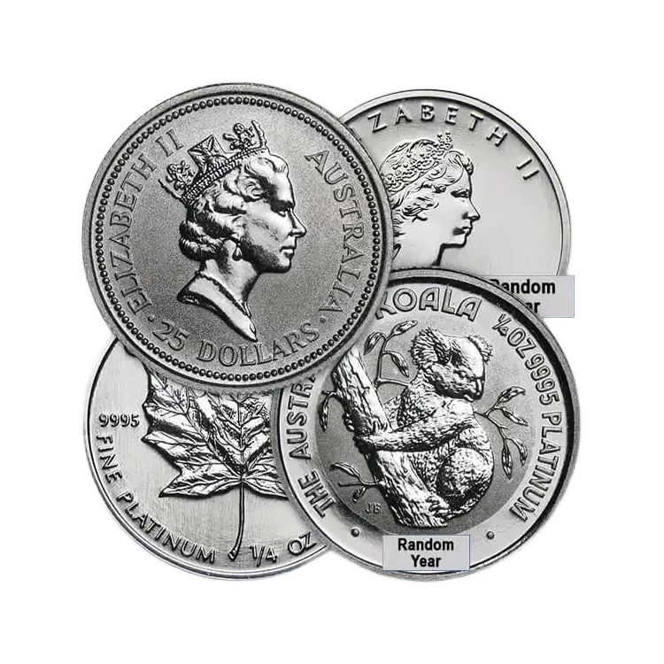 1/4 troy ounce platina munt diverse producenten