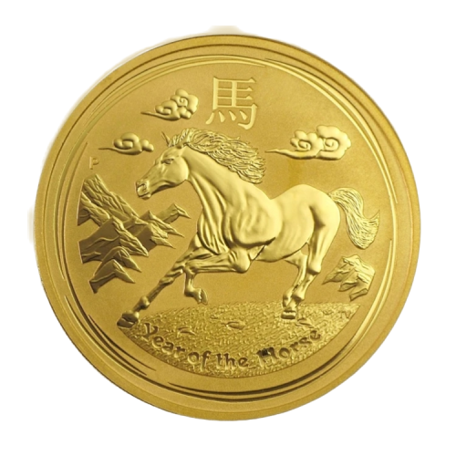 1 Troy ounce gouden munt Lunar 2014 front