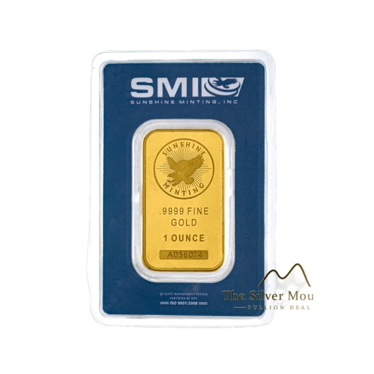 1 troy ounce gold bar Sunshine Mint front
