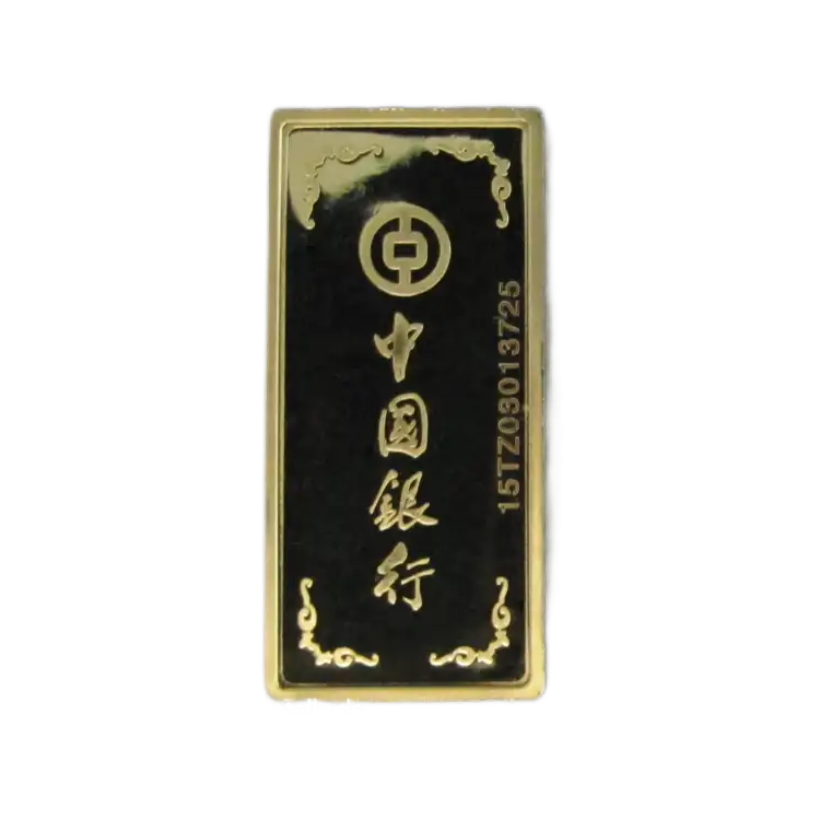 100 gram goldbar People's Bank of China back