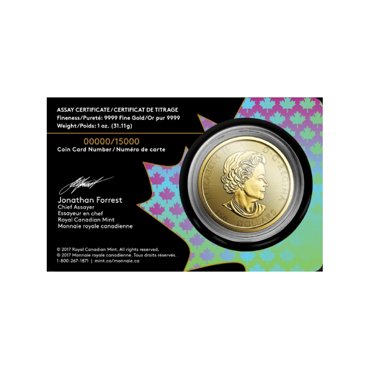 1 troy ounce gouden Voyageur Maple Leaf 2017