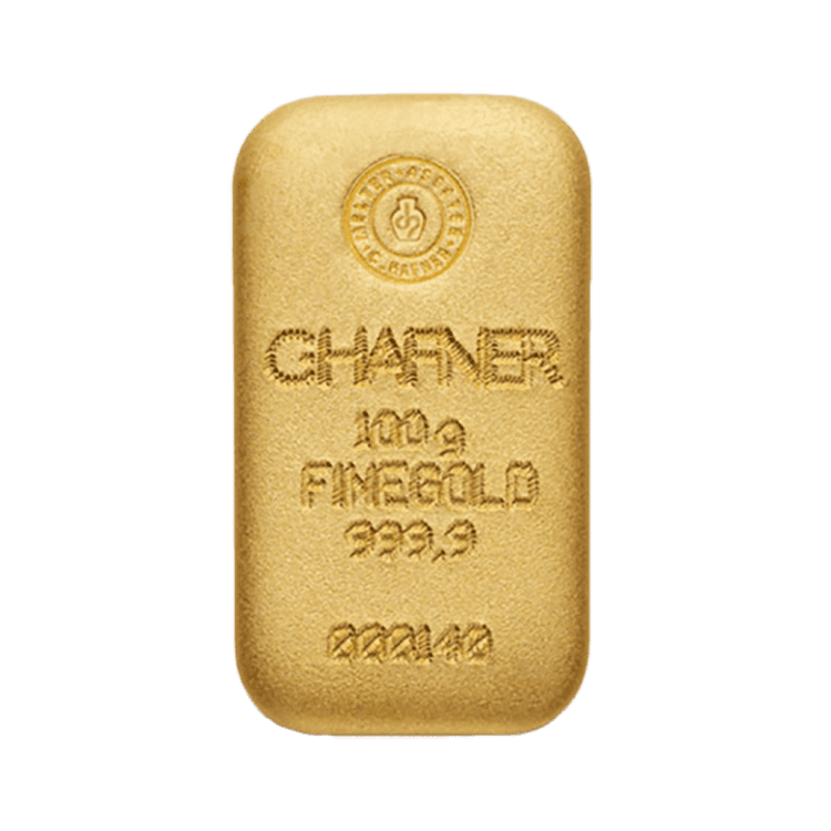 C. Hafner, 100 grams of molten goudbaar
