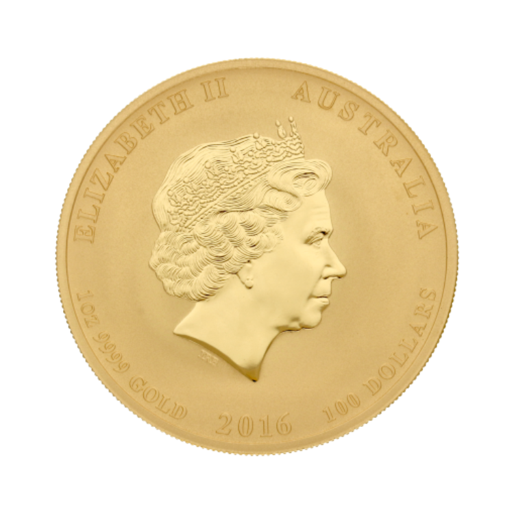 1 troy ounce gouden Lunar Year of the Monkey 2016 achterkant