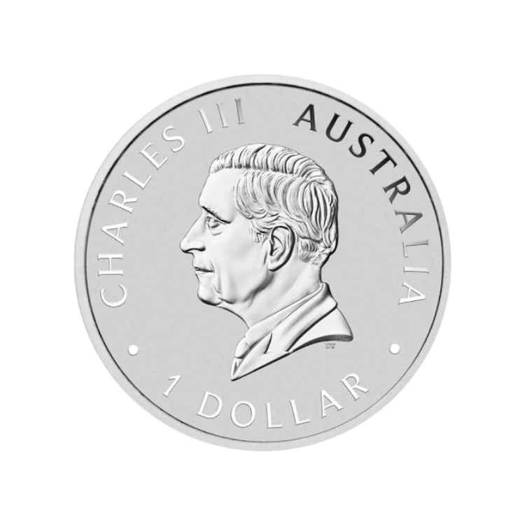 1 oz zilveren Kookaburra 2025 achterkant