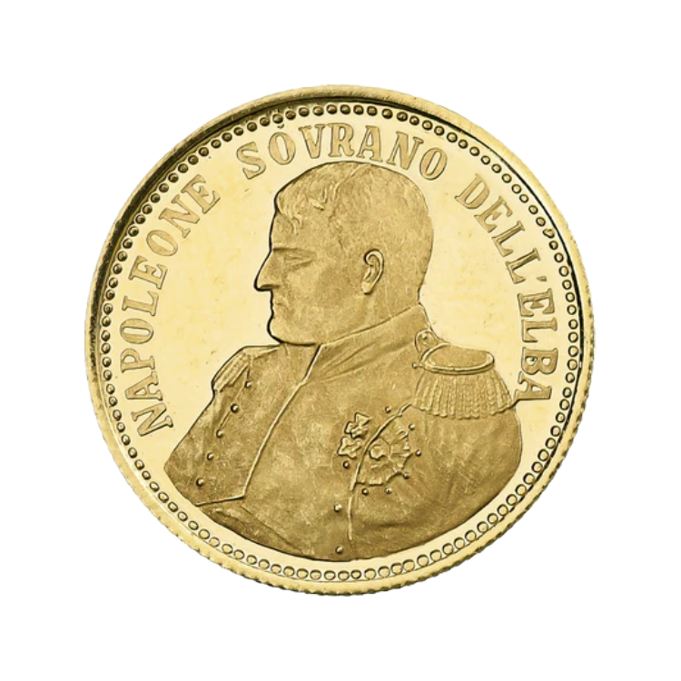 Gouden medaille Napoleone Sovrano dellElba achterkant