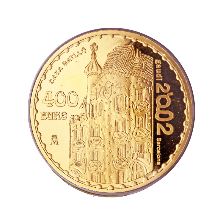 Gouden munt Spanje 400 Euro 2002 achterkant