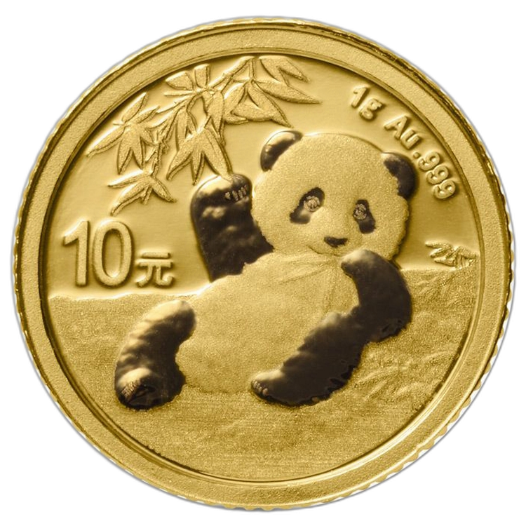 1 Gram gouden munt Panda 2020 voorkant