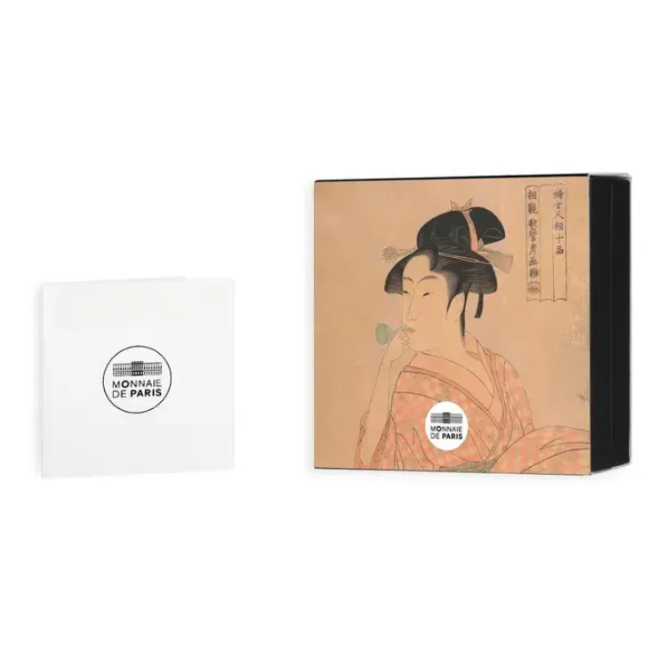 1 troy ounce gouden Kitagawa Utamaro munt | Proof perspectief 1