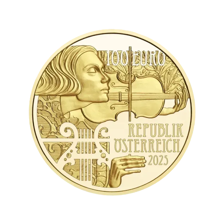 1/2 oz gouden 125th Anniversary Vienna Symphony Orchestra | Proof achterkant