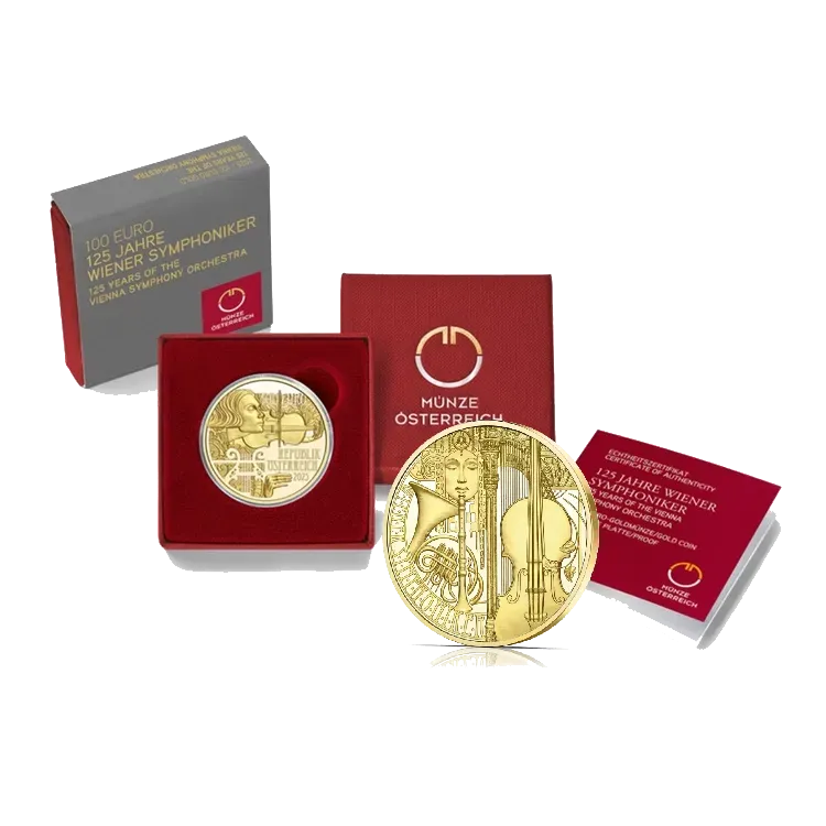 1/2 oz gouden 125th Anniversary Vienna Symphony Orchestra | Proof perspectief 2